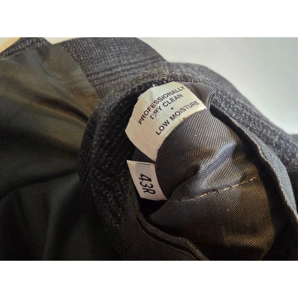 Hart Schaffner Marx Blazer Jacket Mens 43R Gray Sports Coat 2 B USA Glenplaid‎